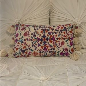 Anthropologie Embroidered Pillow